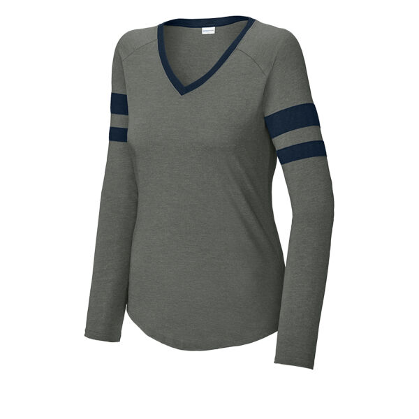 Women's Halftime Long Sleeve V Neck Tee Thumbnail